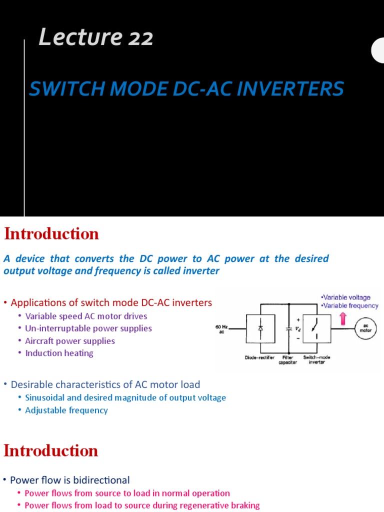 Lecture 22 Introduction of DC-AC Inverters | PDF | Power Inverter ...