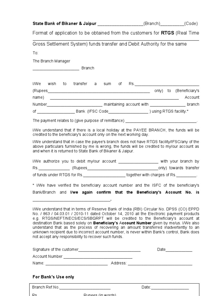 RTGS Application Form Template | PDF | Applications Of Cryptography ...
