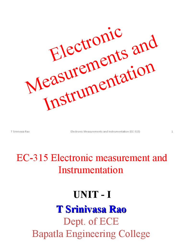 Electronic Measurements and Instrumentation 1 | PDF | Accuracy And ...