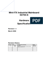 Mini-ITX Industrial Mainboard D2703-S Hardware Specification