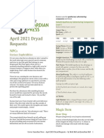 April 2021 Dryad Requests