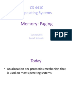 CS 4410 Operating Systems: Memory: Paging