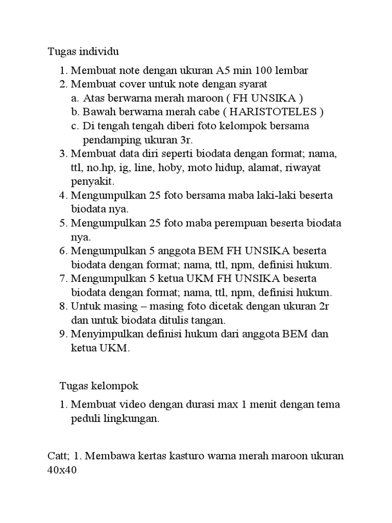 Tugas Note dan Video Lingkungan FH UNSIKA | PDF | Griya & Taman ...