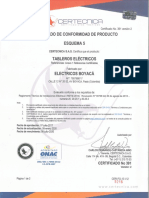 Certificado Retie Tableros Electricos Boyaca