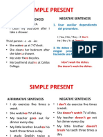 Simple Present: Affirmative Sentences Negative Sentences