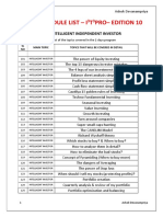 The Module List - I T Pro - Edition 10: Module 1: Intelligent Independent Investor