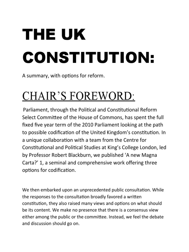 The Uk Constitution PDF House Of Lords Judiciaries