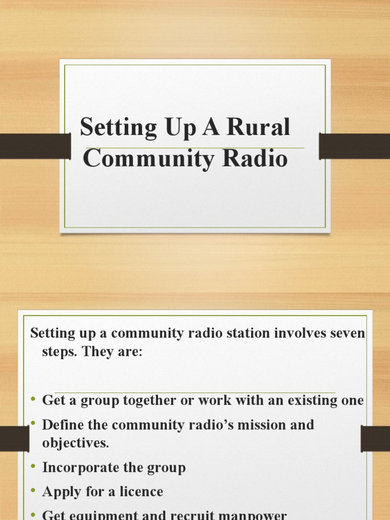 Steps to Establish a Rural Community Radio | PDF | License | Radio