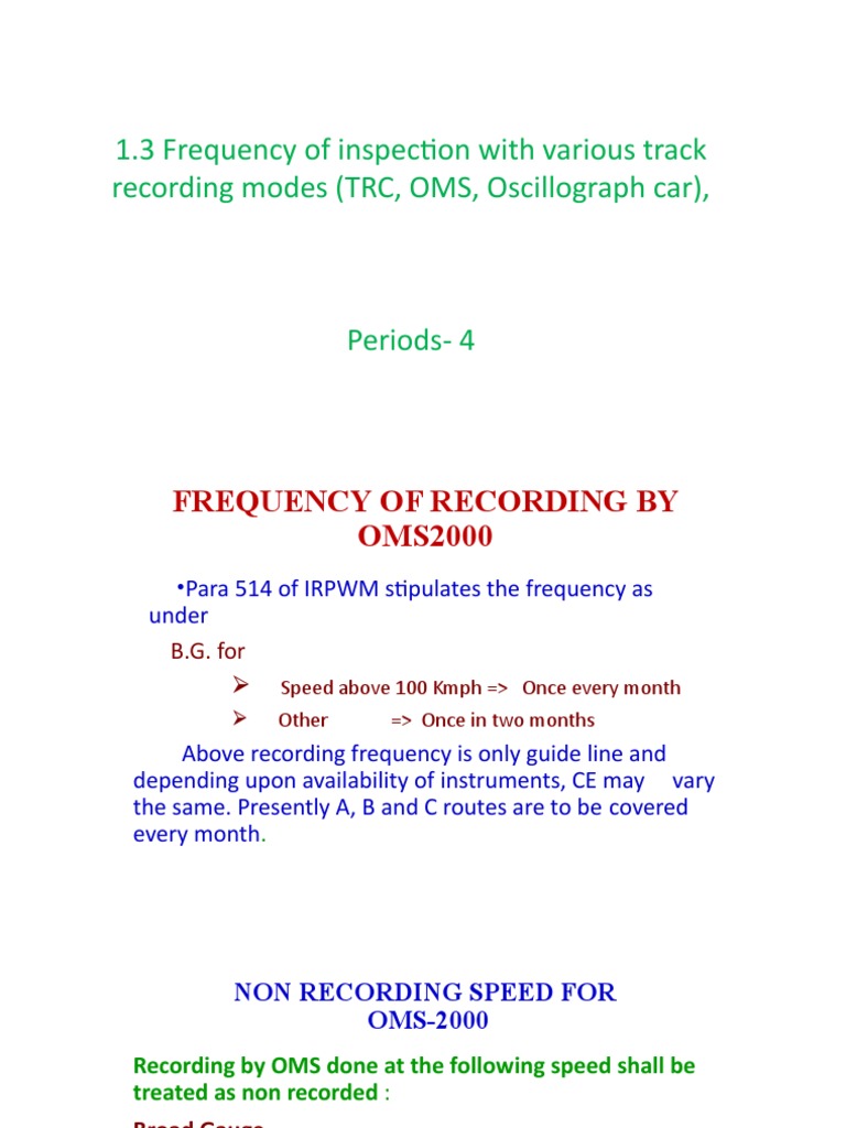 Track Recording Car Inspection Protocols | PDF | Track (Rail Transport ...