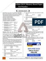 IBPS RRB Clerk Prelims 2019 - Memory Based Paper - For Practice