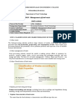 Management of Food Waste 2 Mark