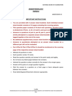 Anaesthesiology Paper-Ii: Final Exam National Board of Examinations December 2020