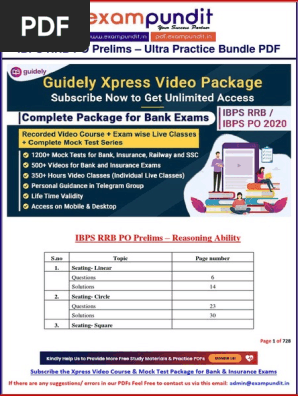 Ultra Practice Bundle PDF Ibps RRB Po Prelims | PDF | Mathematics