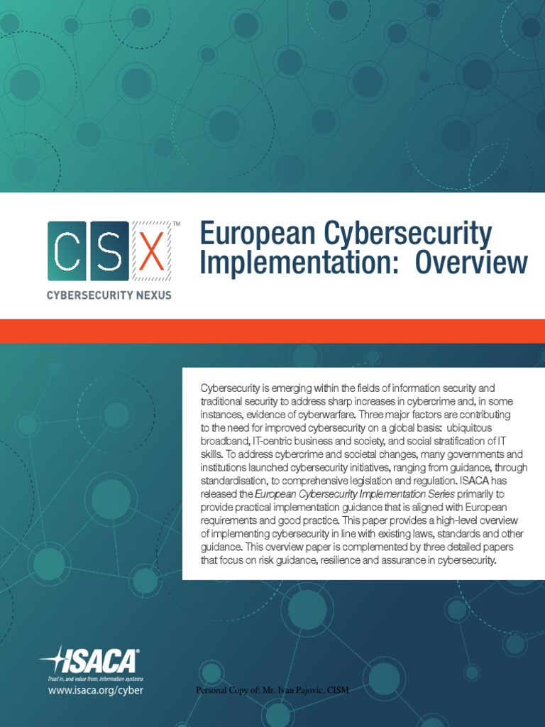 European Cybersecurity Implementation Overview Res Eng 0814 | PDF ...