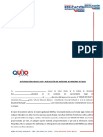 Autorización para El Uso y Publicación de Imágenes de Menores de Edad