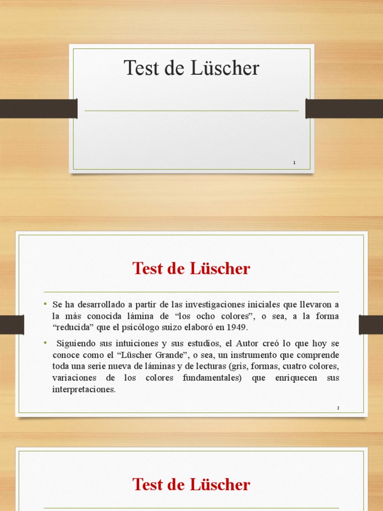 Test de Lüscher | PDF | Color | Sicología