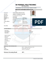 Candidate'S Information Page: Admitted (Civil Engineering Technology - DPT)