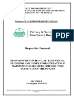 RFP for Provision of Mechanical, Electrical, Plumbing and Generator Operation & Maintenance Services for DHQ / THQ Hospitals of the Punjab