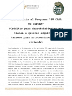 Convocatoria para La Solicitud de Inscripcion Al Programa Tu Casa Te Espera 2021