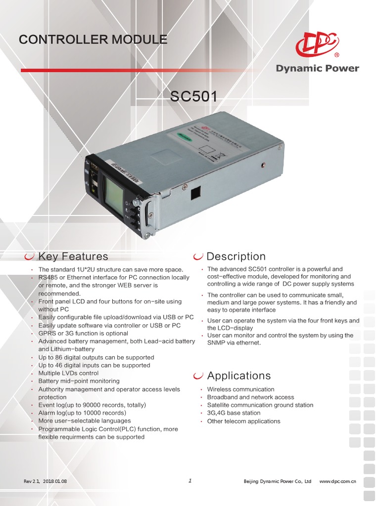 SC501 Controller Module Overview | PDF | Programmable Logic Controller ...
