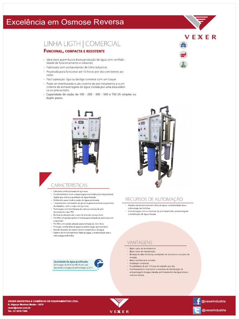Equipamentos de Osmose Reversa Vexer | PDF