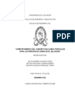 Comportamiento Del Concreto en Climas Tropicales Para Las Principales Zonas de El Salvador