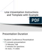 Oral Presentation Instructions and Template With Example: Dr. Gail P. Taylor UT San Antonio 02/28/2013