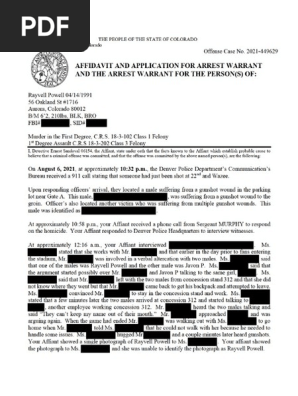 Rayvell Powell Arrest Warrant
