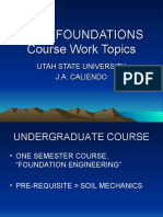 Deep Foundations Course Work Topics