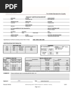 Product Certification Report: Sieve Analysis Hardness