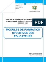 MODULE DE FORMATION EDUCATEURS DU PRIVE 2021