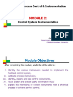 CHE 510: Process Control & Instrumentation: Department of Chemical Engineering Obafemi Awolowo University