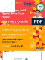 Mathematics 6 Quarter 3: Differentiating Solid Figures From Plane Figures