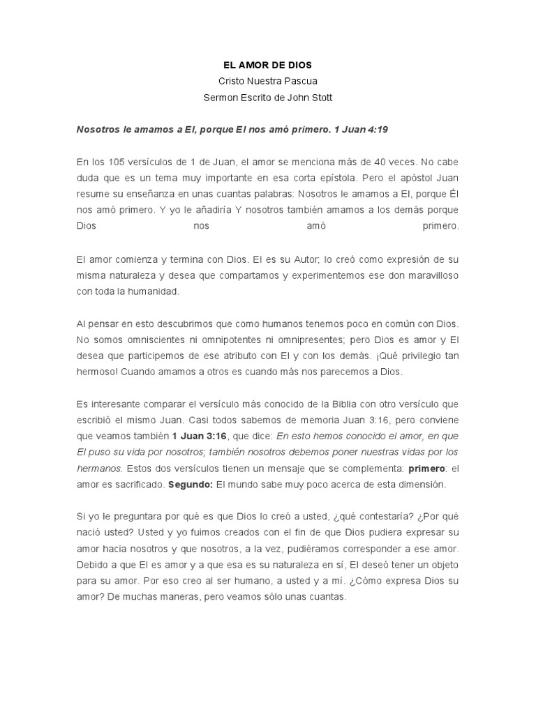 El Amor de Dios: Características y Reflexiones | PDF | Amor | Dios