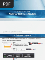 Note For Software Update: KX-NS Step by Step Guide