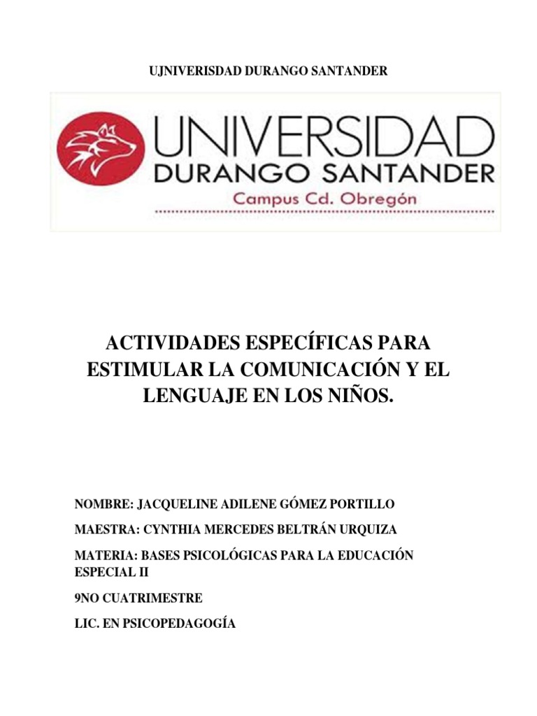 Actividades de Lenguaje para Preescolar | PDF | Artes del Lenguaje y ...