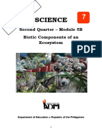 Science: Second Quarter - Module 5B Biotic Components of An Ecosystem