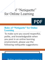 Rules of Etiquette in Online Learning