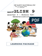 English 9: Quarter 3 - Module 5&6: Generalization