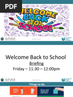 2021 Welcome Back To School Briefing