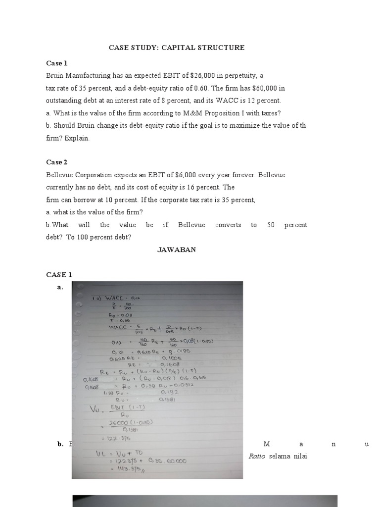 Mini Case Capital Structure | PDF