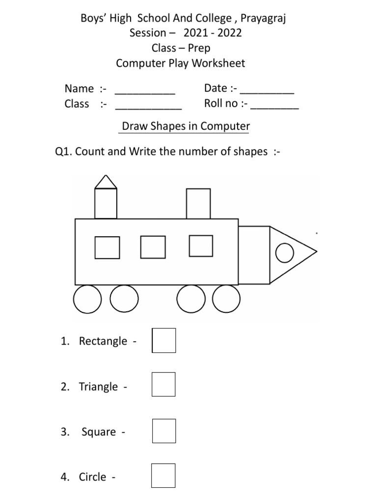 Prep - Computer Play Worksheet-7 | PDF | Teaching Methods & Materials