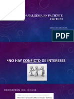 Sedoanalgesia en paciente crítico: recomendaciones generales