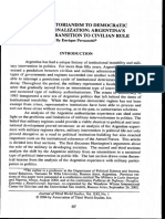 From Praetorianism To Democratic Institutionalization: Argentina'S Difficult Transition To Civilian Rule