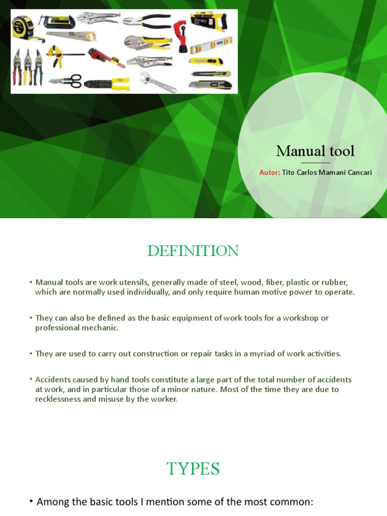 Manual Tool PDF Tools Manufactured Goods