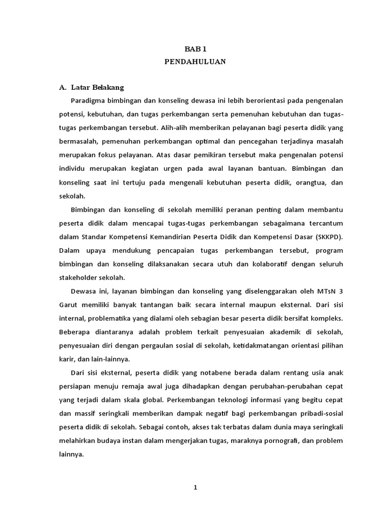 Laporan Bimbingan Konseling SMP | PDF | Karier & Perkembangan ...