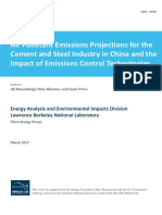 Air Pollutant Emissions Projections For The Cement and Steel Industry in China and The Impact of Emissions Control Technologies