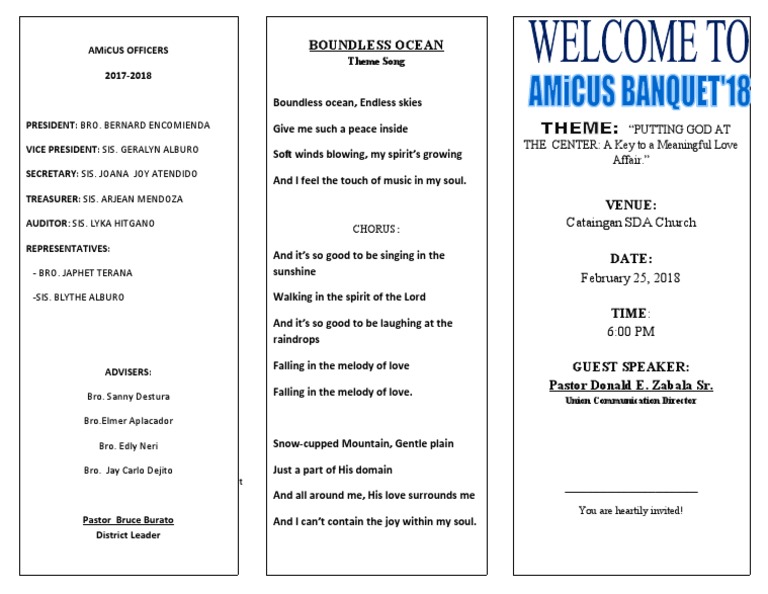 Banquet Program for Love Affair Event | PDF