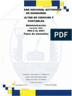 Universidad Nacional Autonoma de Honduras Facultad de Ciencias Y Contables Administración Tipos de Manuales