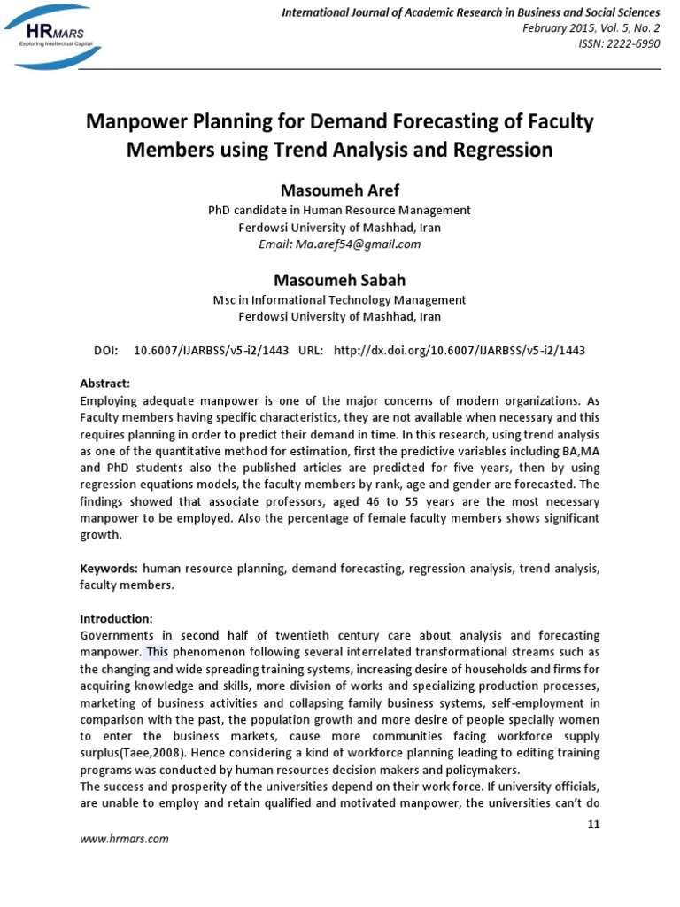 Faculty Demand Forecasting Using Regression | PDF | Regression Analysis ...